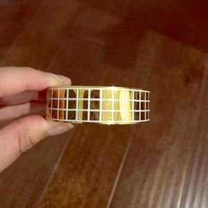 Gold and White Grid Kate Spade Bangle